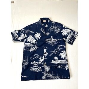 Royal Creations Hawaiian Shirt Men's Short Sleeve Button Up Sailing Size M